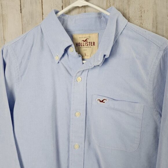 Hollister Button Down Shirt Blue Size Large - Picture 6 of 9